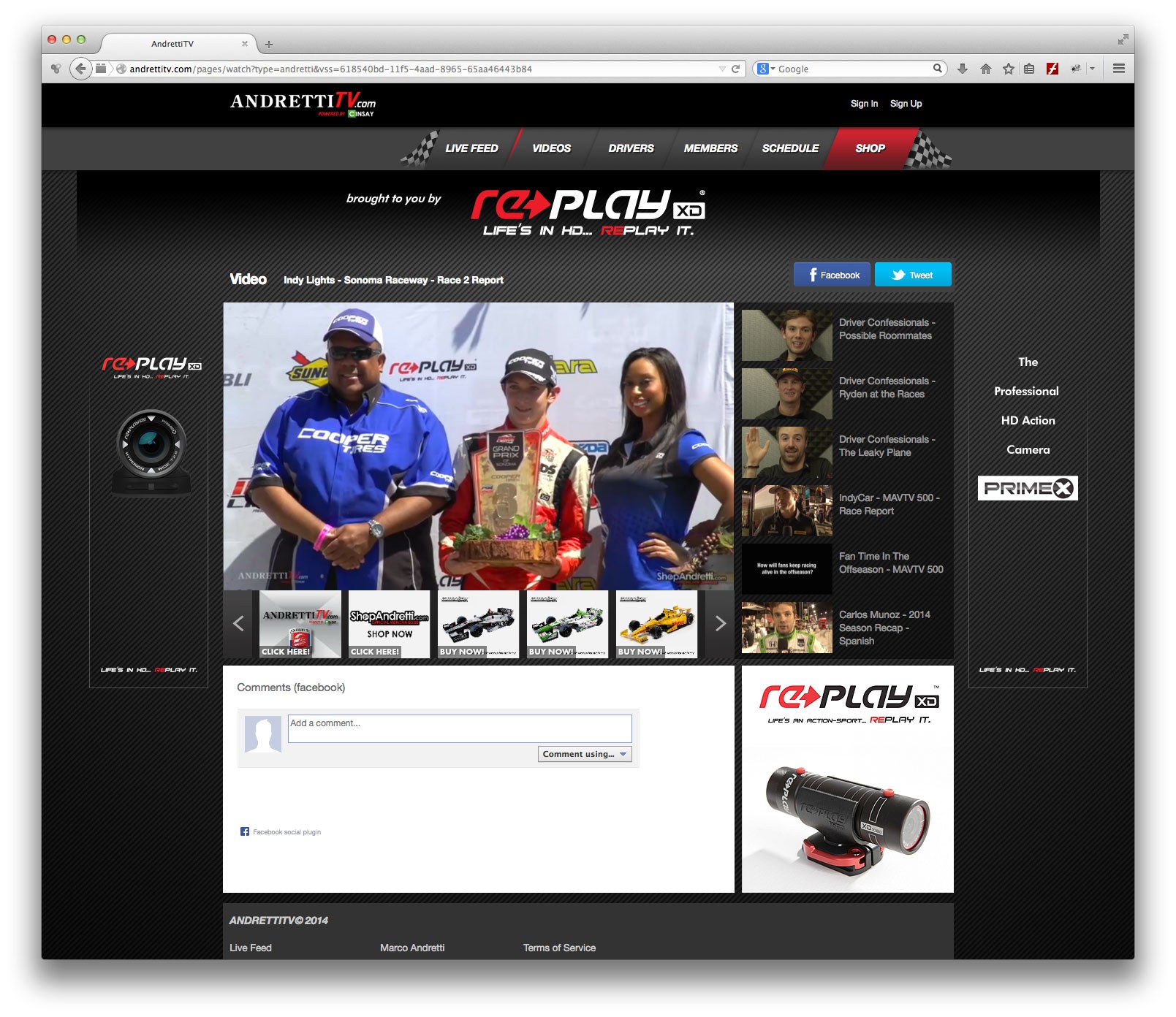 Andretti TV Full Page Wrap Replay