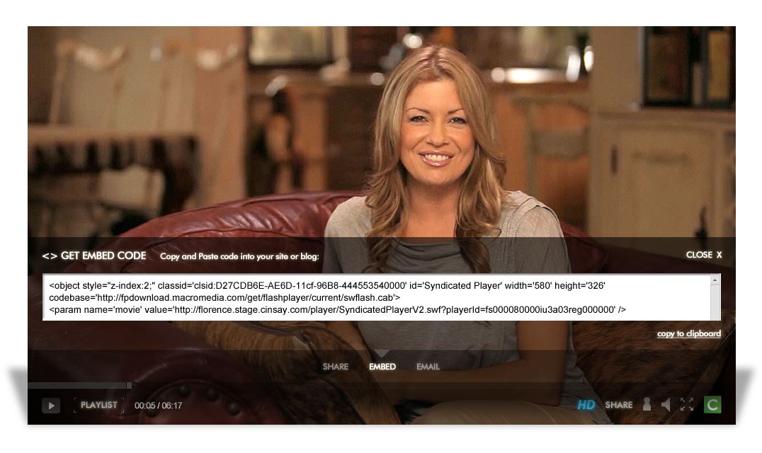 Cinsay Video Smart Player - Embed