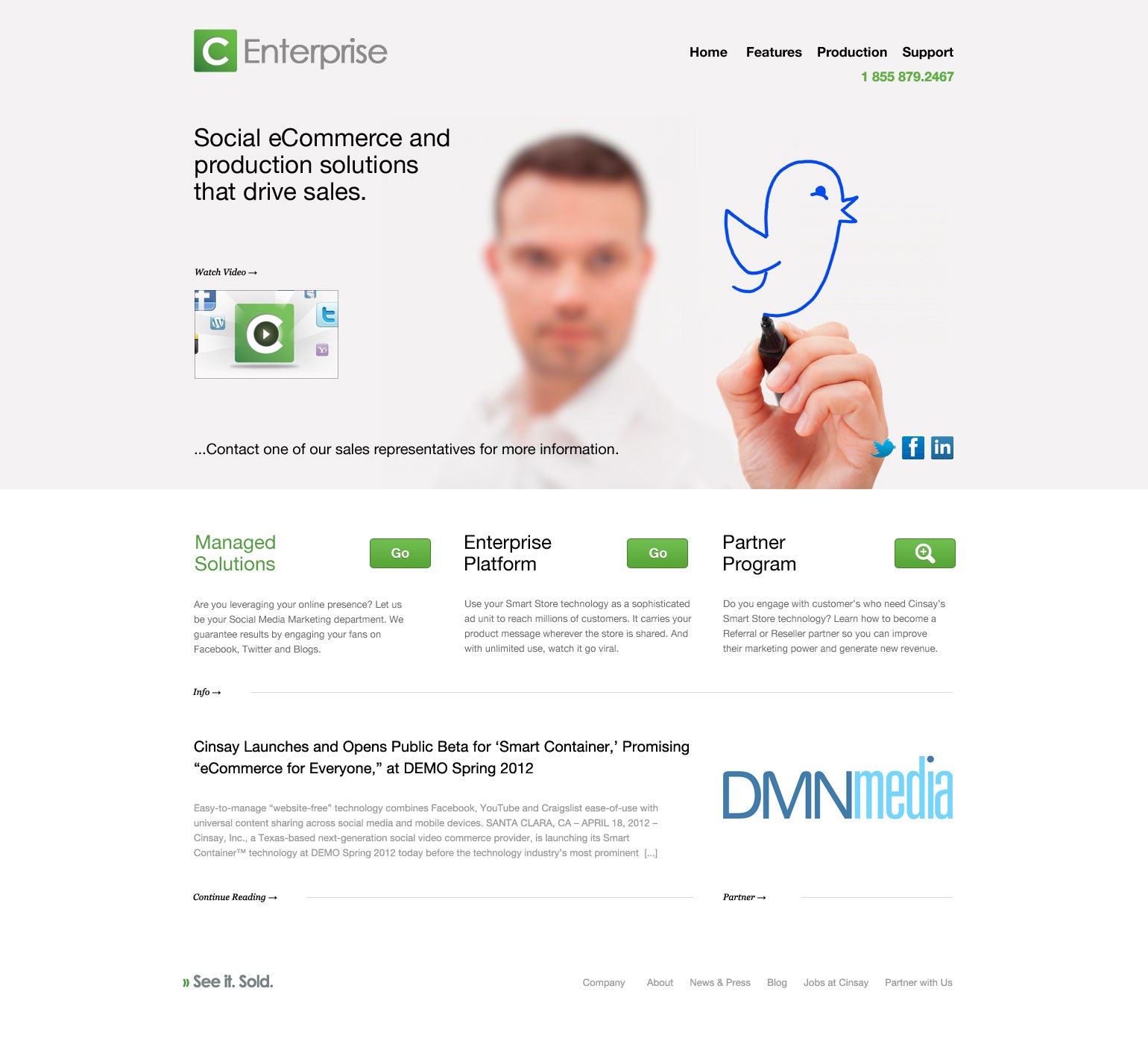 Cinsay Enterprise Landing Page