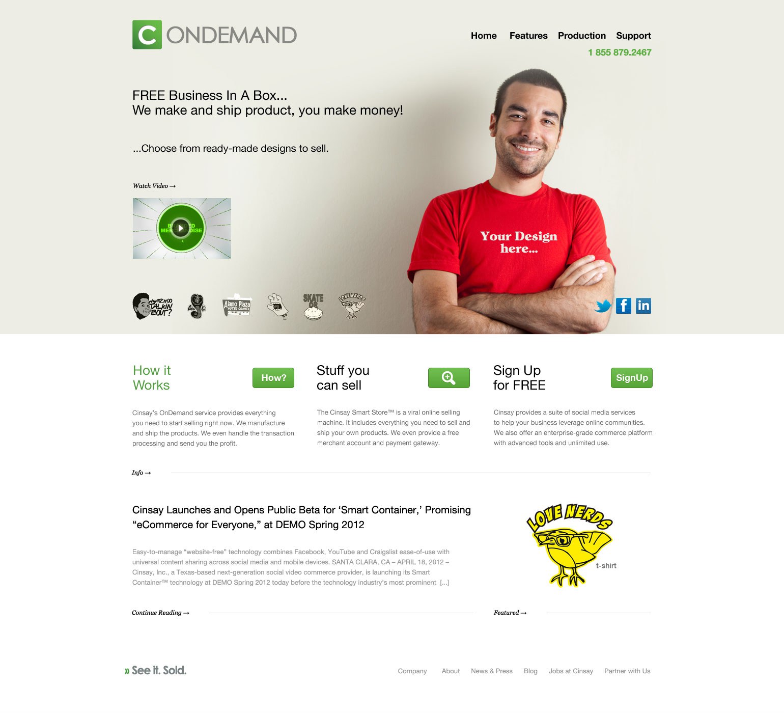 Cinsay OnDemand Landing Page