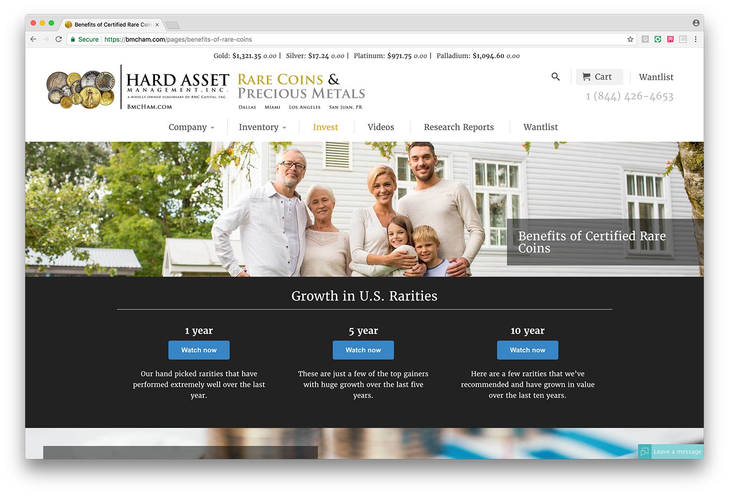 Hard Asset Management Invest Page