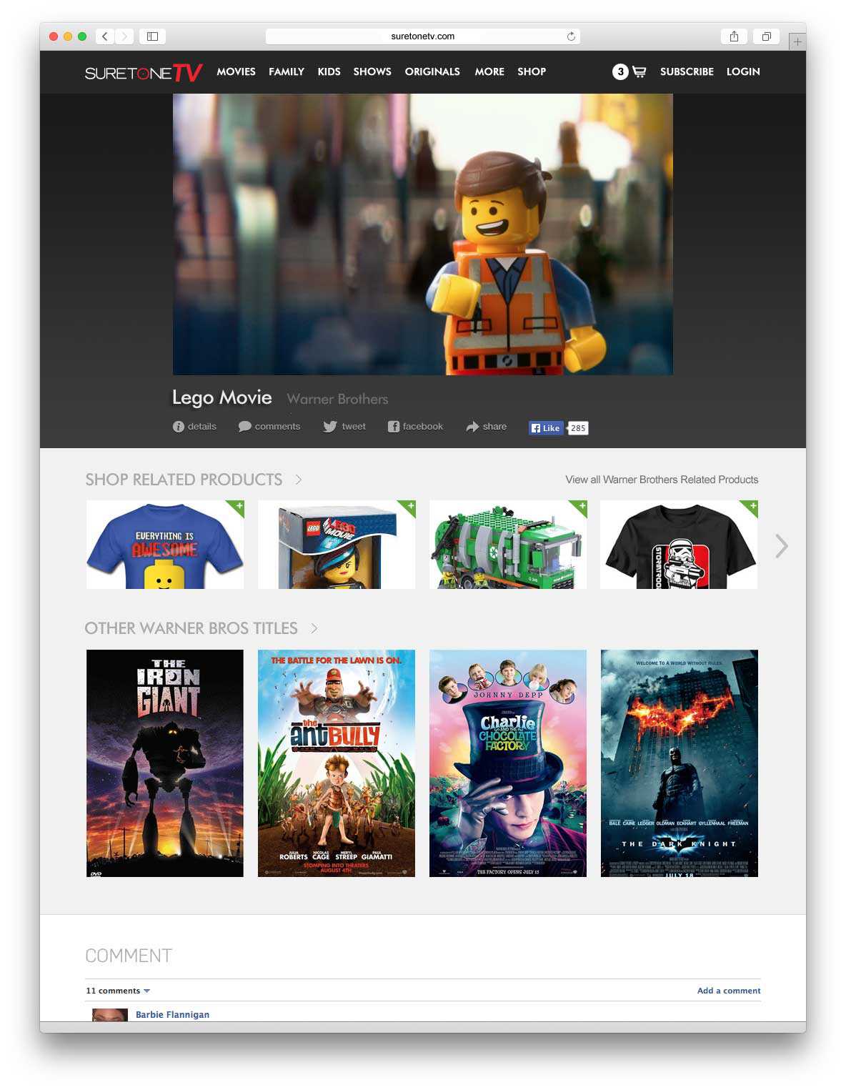 Suretone TV Network Video Content Page